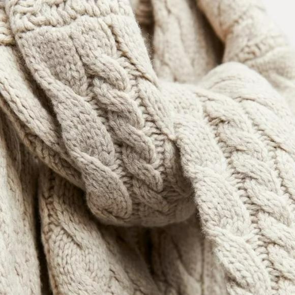 ZARA 100% WOOL CABLE KNIT COAT - Picture 9 of 11